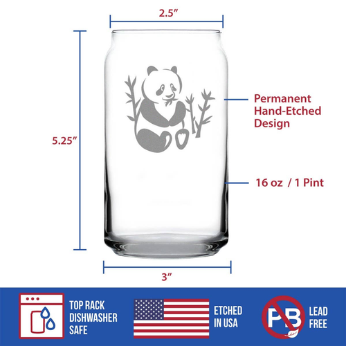 Panda Beer Can Pint Glass - Panda Gifts and Decor