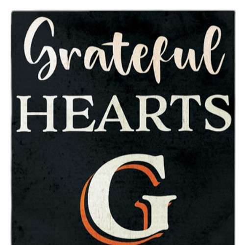 36" Black And Orange Solid Wood Porch Sign