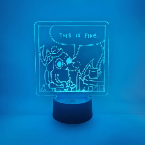 This is Fine LED Light | Comic Strip Dog Lamp | Novelty Gift