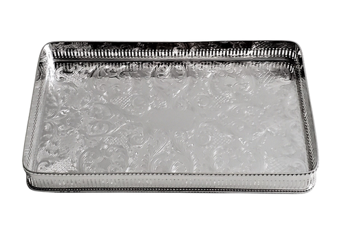 BOAC 14" Copy Airline Tray Silver Plate with Bar Gallery