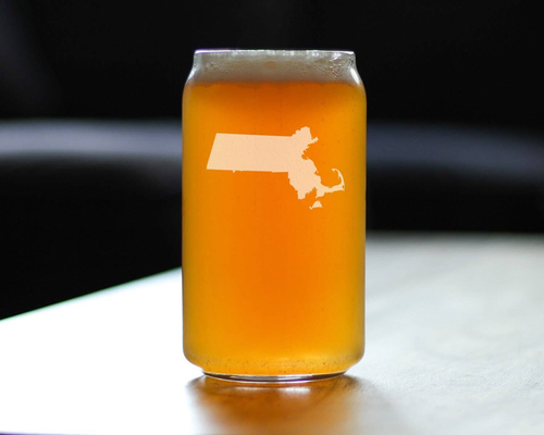 Massachusetts Beer Can Pint Glass - Bay Staters Gifts