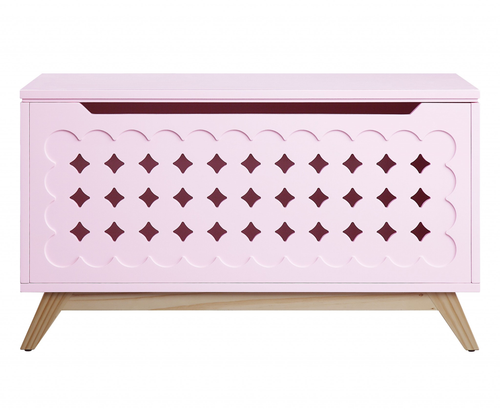16" X 37" X 21" Pink Natural Wood Youth Chest