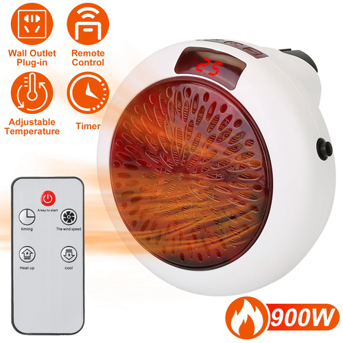 900W Portable Heater Fan Wall
