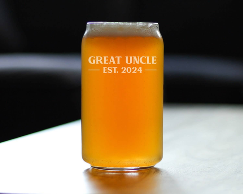 Bold 2024 New Great Uncle Beer Can Pint Glass -  Gifts