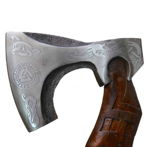 Scorpion Mart Handmade Axe Ram Head Rosewood Handle Carbon Steel Axe 