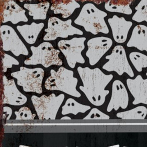 36" Black White And Orange Halloween Ghost Solid Wood Porch Sign