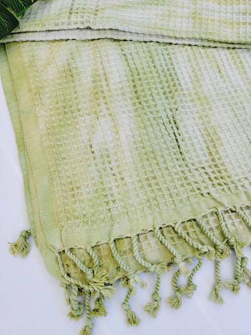 Throw Blanket Cotton -Quick fold throw Green