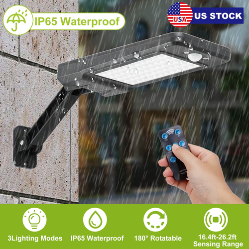 Solar Wall Light Outdoor 60LEDs PIR Motion 