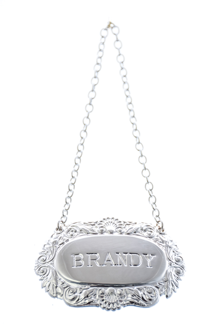 Decanter Label-Shell & Scroll Silver Plate