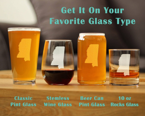Mississippi Whiskey Rocks Glass - Mississippians Gifts