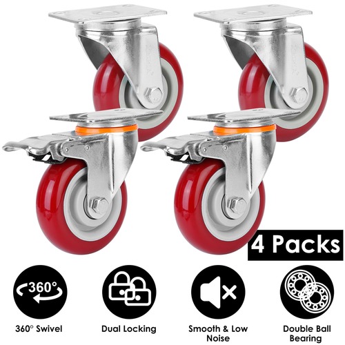 4 Packs 4In Swivel Caster Wheels