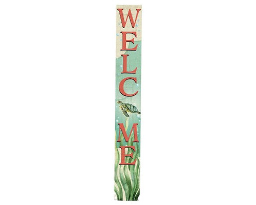 72" Green And Orange Solid Wood Porch Sign