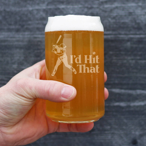 Hit That Baseball Beer Can Pint Glass - Baseball Gifts