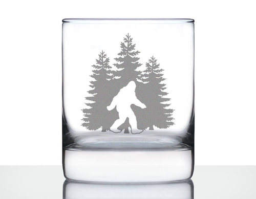 Bigfoot Whiskey Rocks Glass - Sasquatch Gifts and Decor