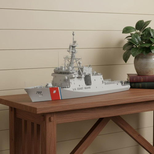 10" Unfinished Wood Hand Painted Model Boat