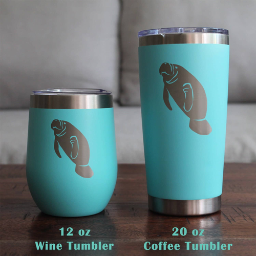 Manatee Stemless Wine Glass - Manatees Gifts and Decor