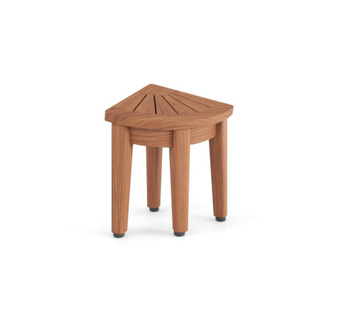 13" X 12" Brown Teak Corner Rectangular Shower Bench