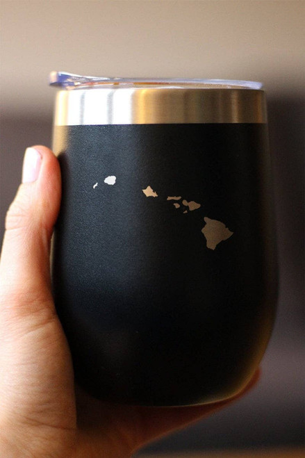 Hawaii Outline Insulated Wine Tumbler - Hawaiian Gifts
