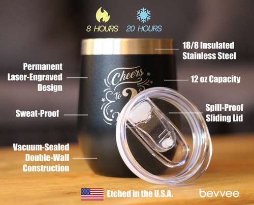 Cheers 2  Insulated Wine Tumbler - 2nd Anniversary Gifts