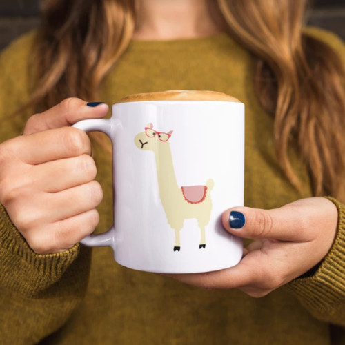 Llama with Glasses Mug