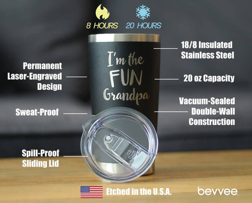 Fun Grandpa Insulated Travel Tumbler - Father's Day Gifts