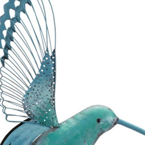 Set of Two Blue Iron Birds Garden Stake