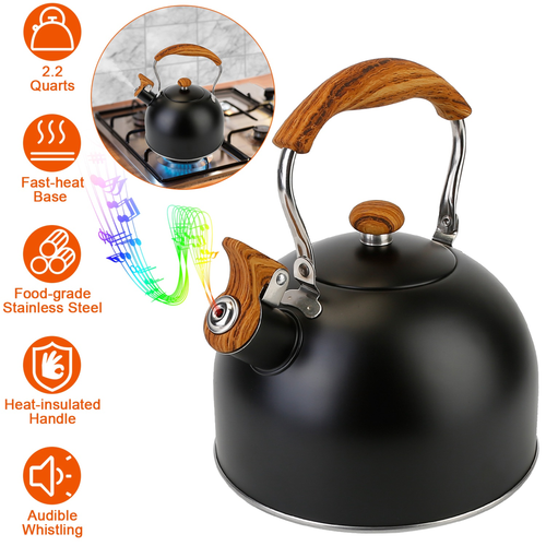 2.2Quarts Stainless Steel Tea Coffee Milk Kettle 
