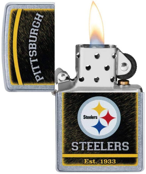Zippo NFL Pittsburgh Steelers Street Chrome Finish Lighter 