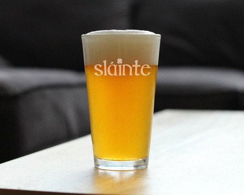 Cheers Irish Slainte Pint Glass for Beer St. Patricks Gifts