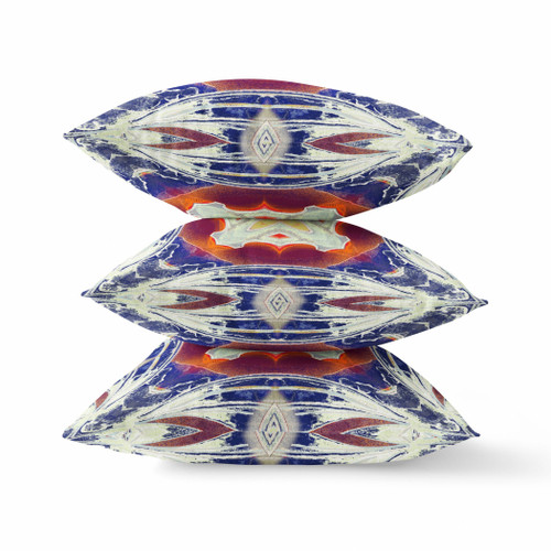 5" X 20" Indigo Geometric Indoor Outdoor Throw Pillow