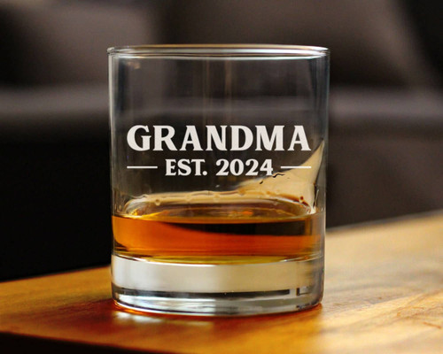 Bold 2024 Grandma Whiskey Rocks Glass - New Grandma Gifts