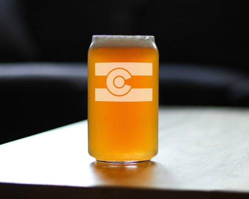 Colorado Flag Beer Can Pint Glass - Coloradans Gifts