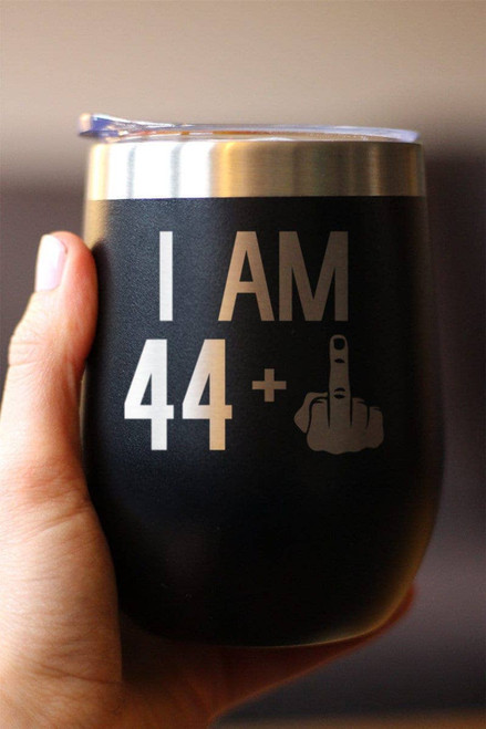 45th Birthday Gifts - Middle Finger Insulated Wine Tumbler