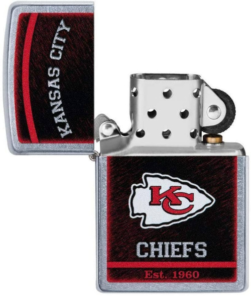Zippo NFL Kansas City Chiefs Street Chrome Finish Windproof Lighter 