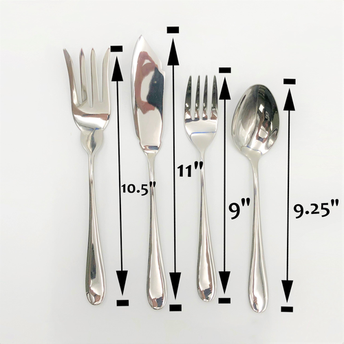 Stainless steel four (4) piece large serving set great for entertaining 