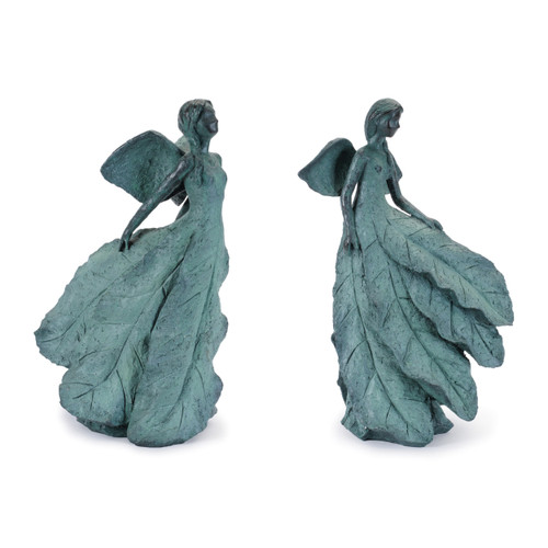 Set of Two Gray Heavy Duty Plastic Outdoor Statue