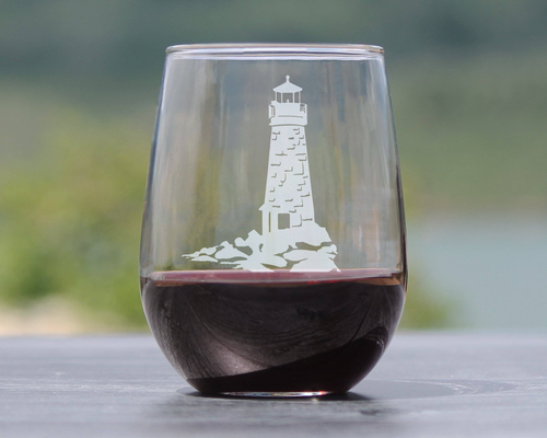 Lighthouse Stemless Wine Glass - Lighthouse Gifts and Decor