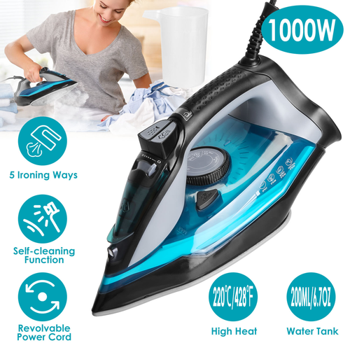 1000W Steam Iron Garment Steamer Fabric Wrinkle Remover