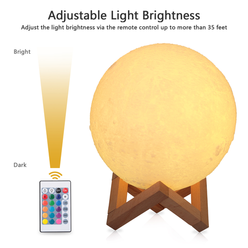 Moon Lamp 3D Printed Night Light 16 Colors Decorative Moon Light 