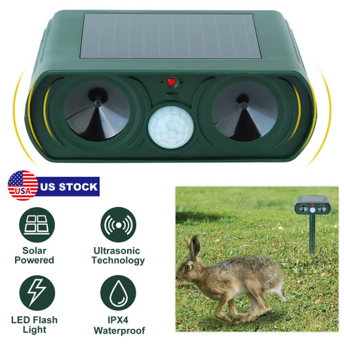 Ultrasonic Animal Repeller Solar Powered Motion Sensor 