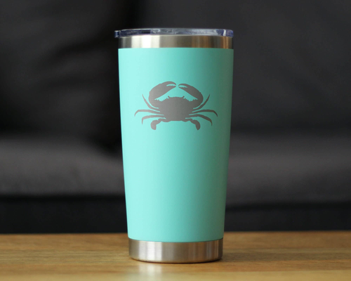 Crab Silhouette Insulated Travel Tumbler - Ocean Beach Gifts