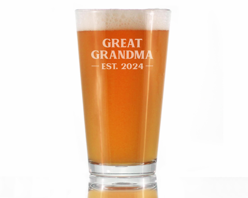 Bold 2024 New Great Grandma Pint Glass for Beer -  Gifts
