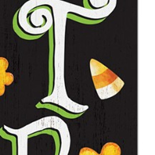 72" Black White And Orange Halloween Pumpkin Solid Wood Porch Sign