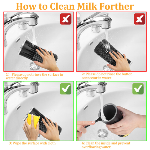 Electric Milk Frother Steamer 4 in 1 Multifunctional Hot Cold Milk Foam Maker
