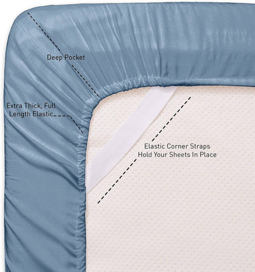 Light Blue 200 Embroidery Soft Sheet Set Wrinkle Resistant