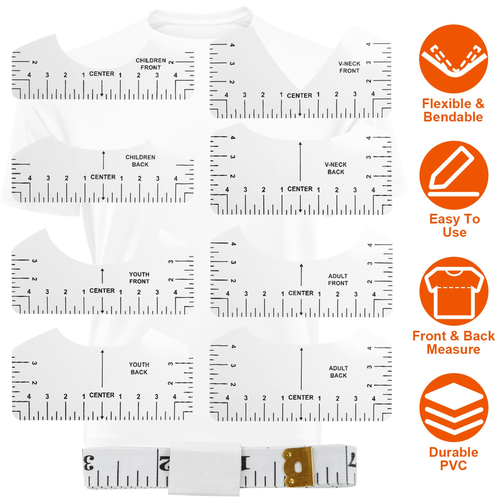 9Pcs T Shirt Ruler Tool Set