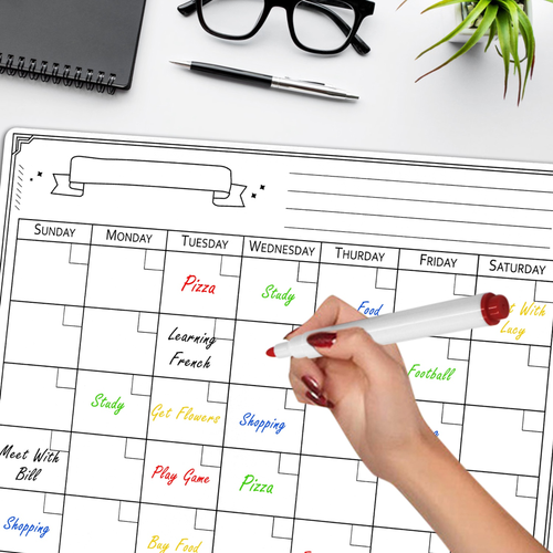 Magnetic Dry Eraser Calendar 