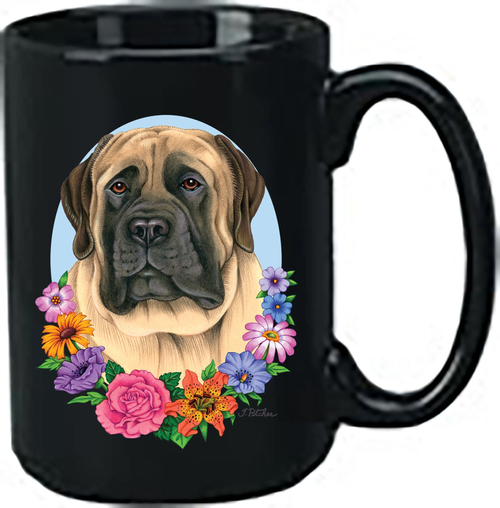 Mastiff Fawn - Best of Breed Ceramic 15oz Coffee Black Mug