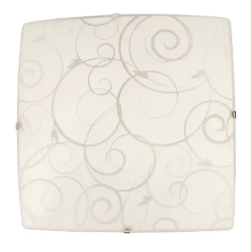 Simple Designs Square Flushmount Ceiling Light with Scroll Swirl Design