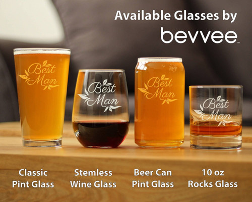 Wedding Best Man Stemless Wine Glass - Bridal Party Gifts